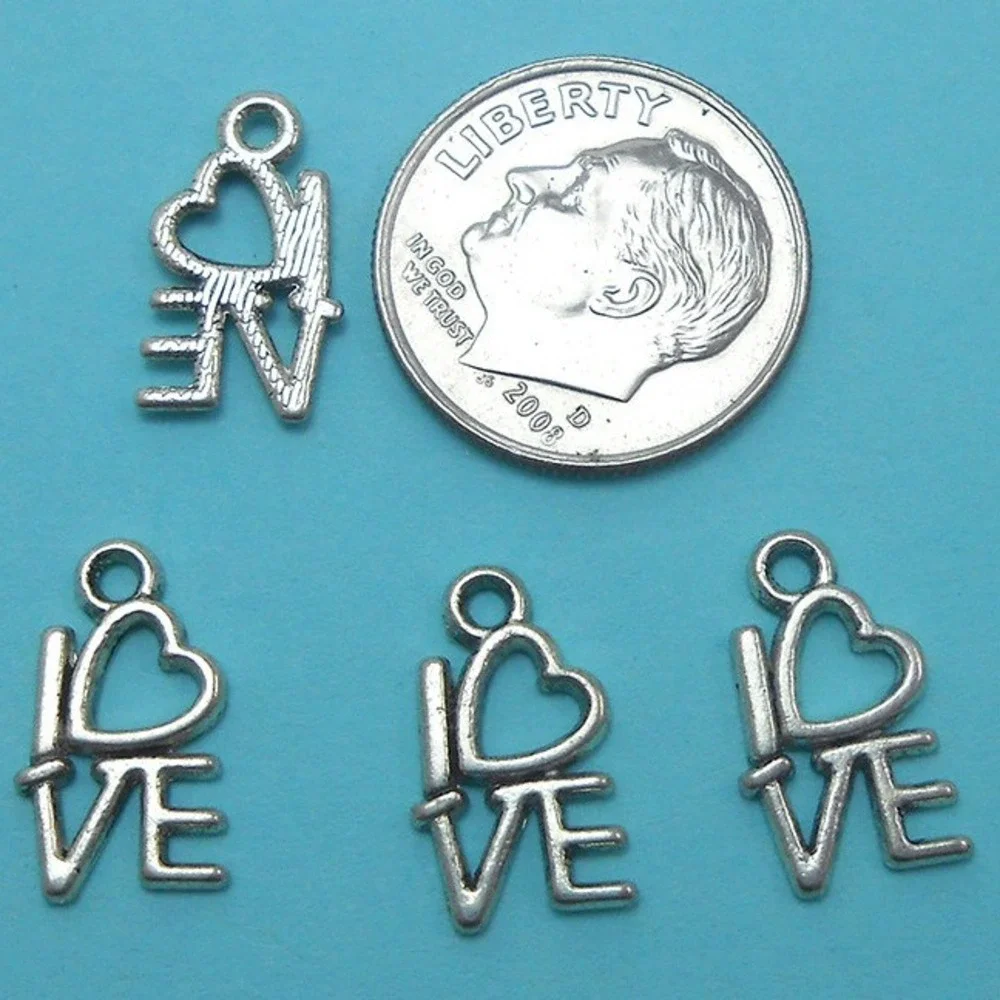 30pcs‎ Stacked Love Charms, jewelry making supplies valentines